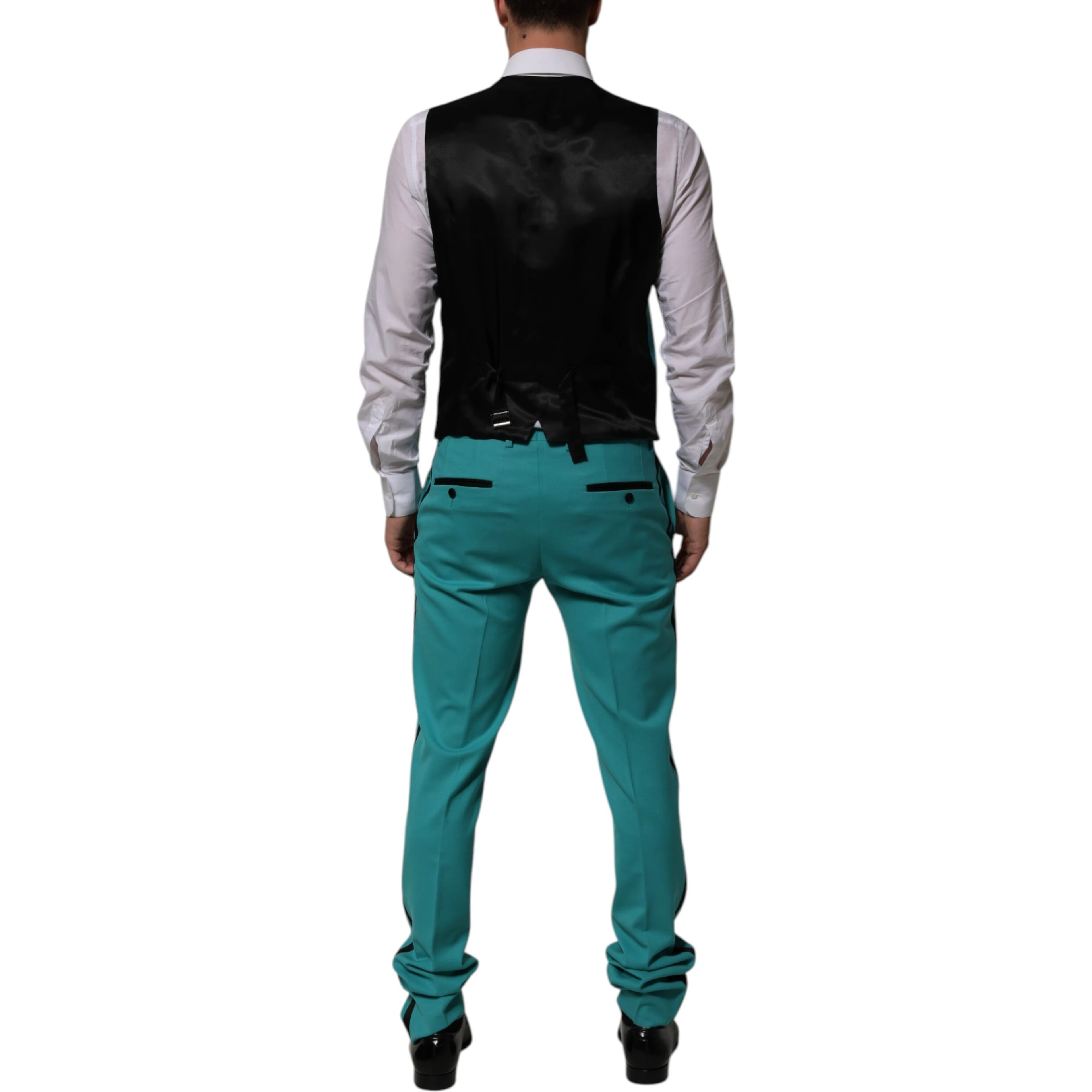Cyan 3 Piece Wool Silk Blend Suit SICILIA