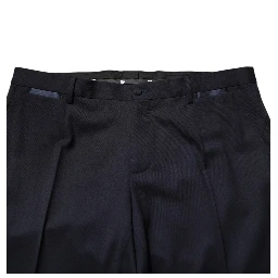 Black 3 Piece Wool Silk Blend Suit SICILIA
