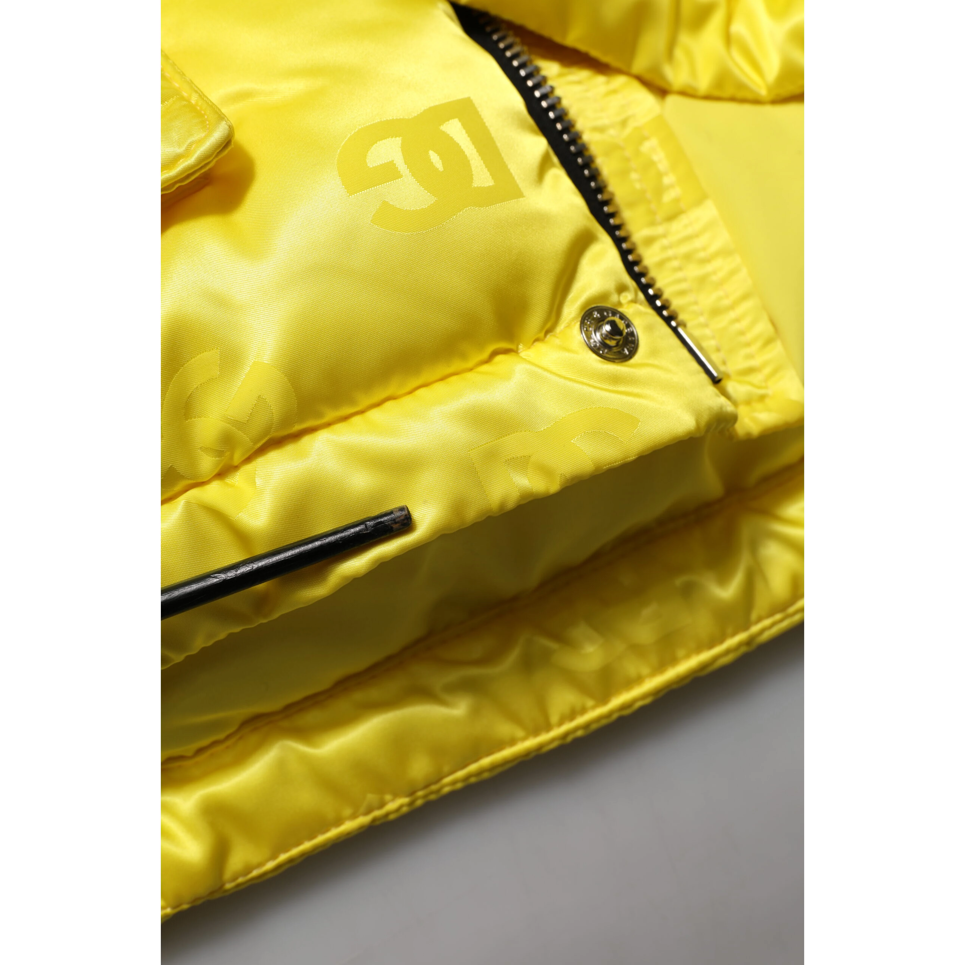 Yellow Nylon Logo Puffer Bomber Men Jacket