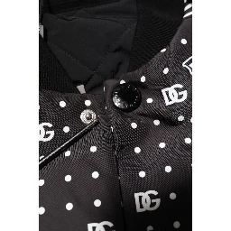 Black White Bandana Print Bomber Jacket