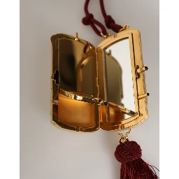 White Resin Gold Metal Crossbody Mini Purse Tassel Bag