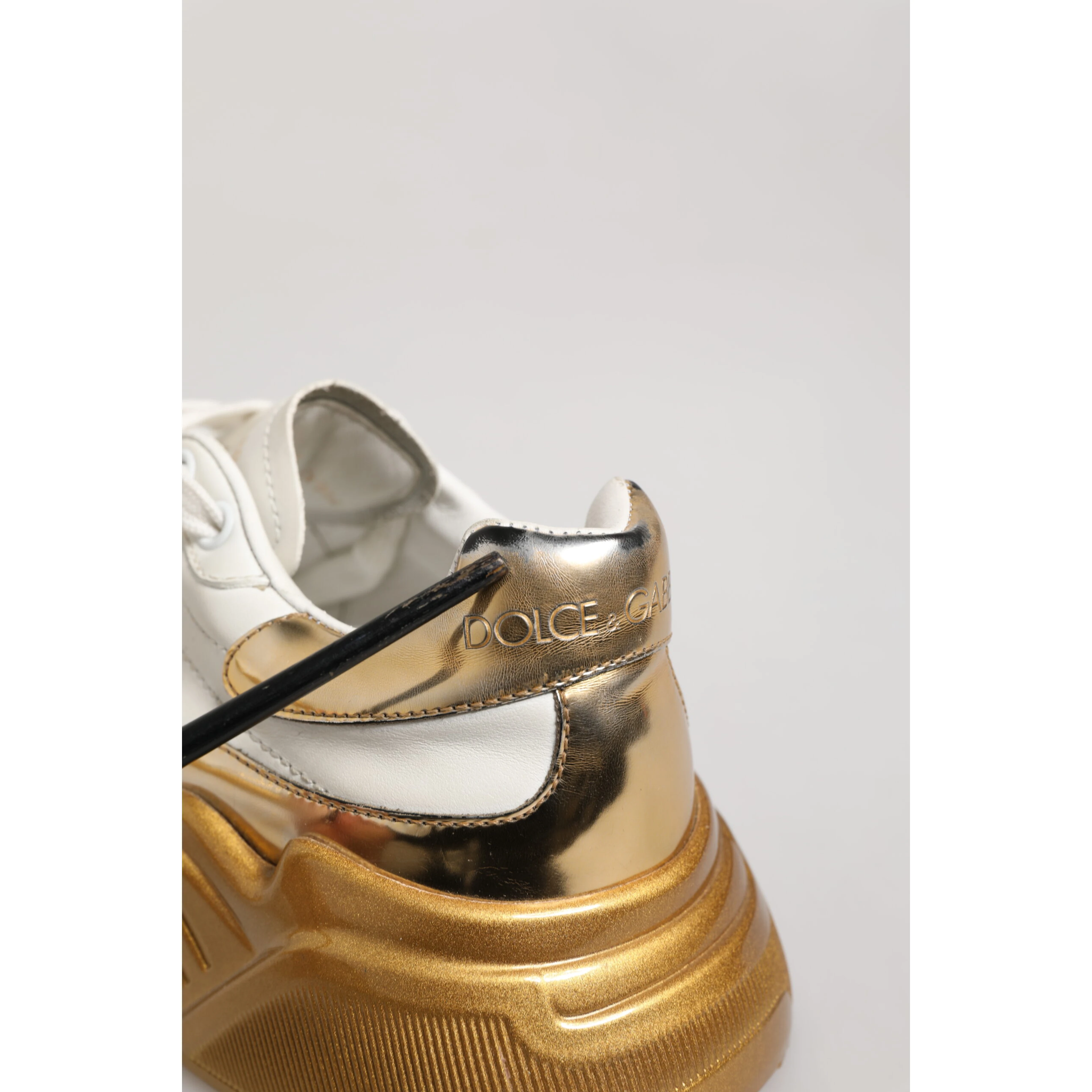White Gold DAYMASTER Leather Sneakers Womens Shoes