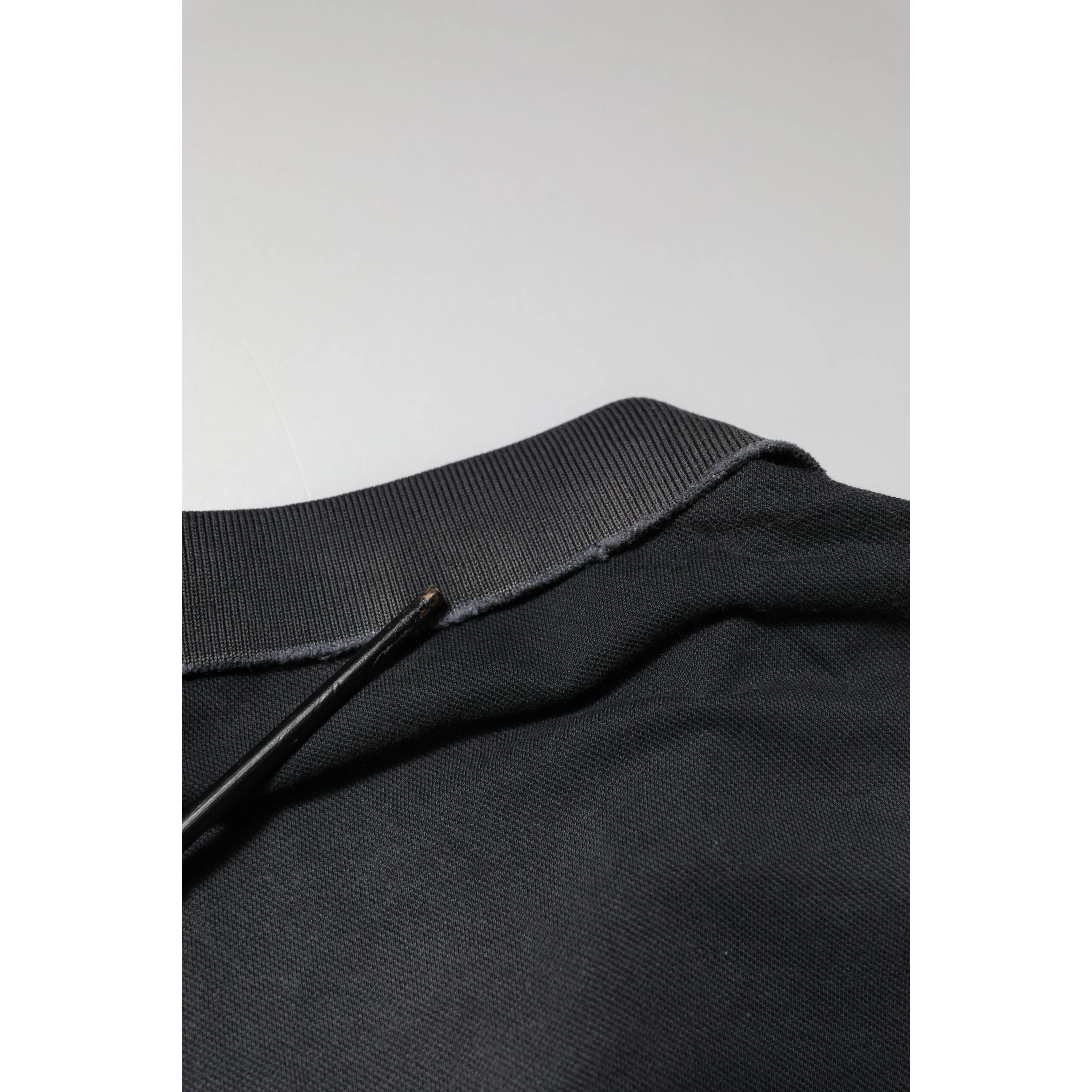 Gray Cotton Crown Collared Men Polo T-shirt