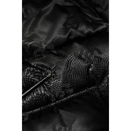 Black Monogram Logo Puffer Nylon Hooded Jacket