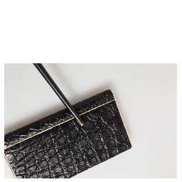 Black Leather Embossed Exotic 3000mAh  Power Bank Charger USB