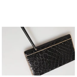 Black Exoctic Leather Embossed 3000mAh Power Bank Charger USB