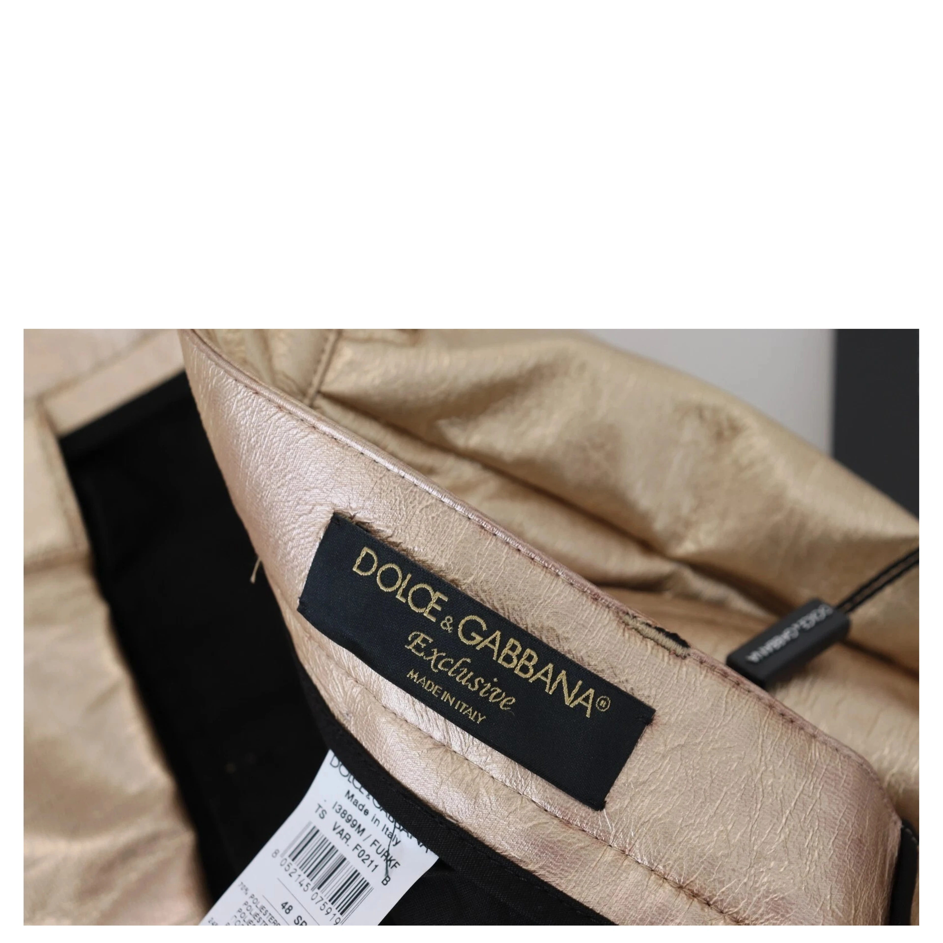 Metallic Gold Polyester StraightTrouser Pants