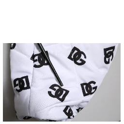 White DG Monogram Hooded Quilted Jacket