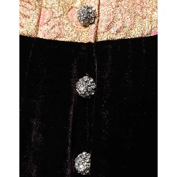 Black Velvet Flower Embellishment Aline Dress
