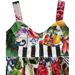 Multicolor Patchwork Cotton AlineMini Dress