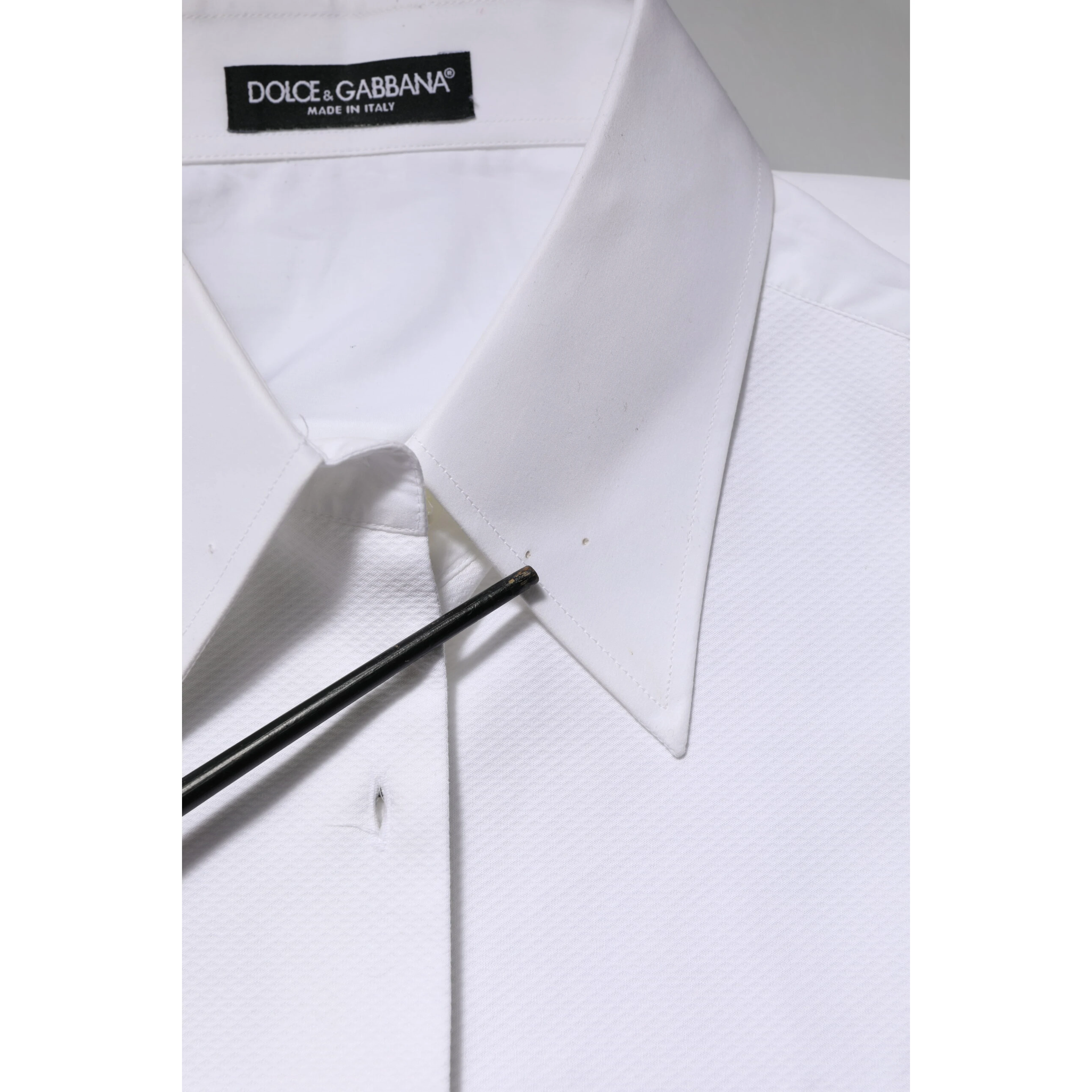 White Cotton Collared Long Sleeves Shirt Top