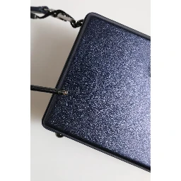 Blue DG BOX Lambskin Leather Crossbody Strap Bag
