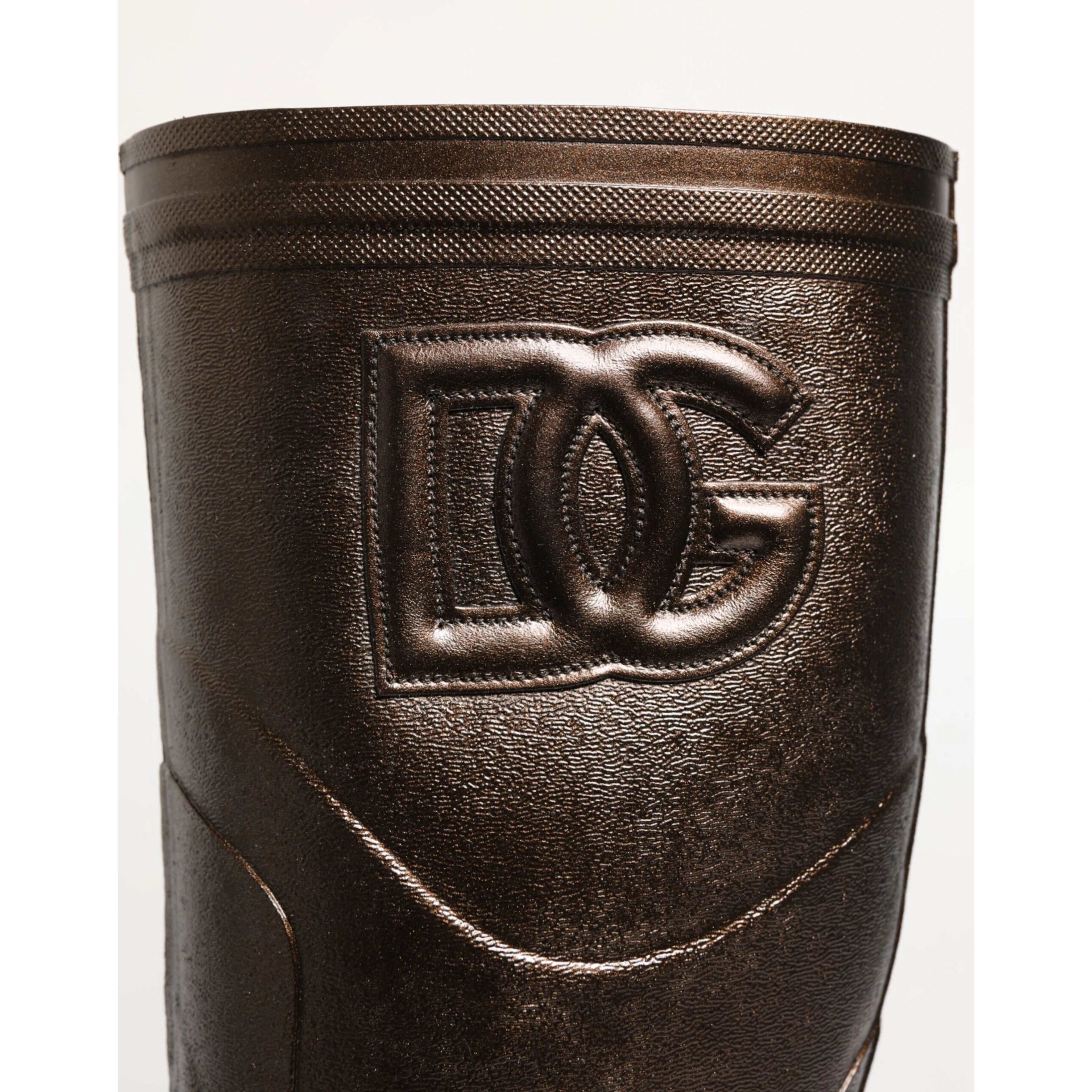 Metallic Bronze Pull On Rain Boots Shoes