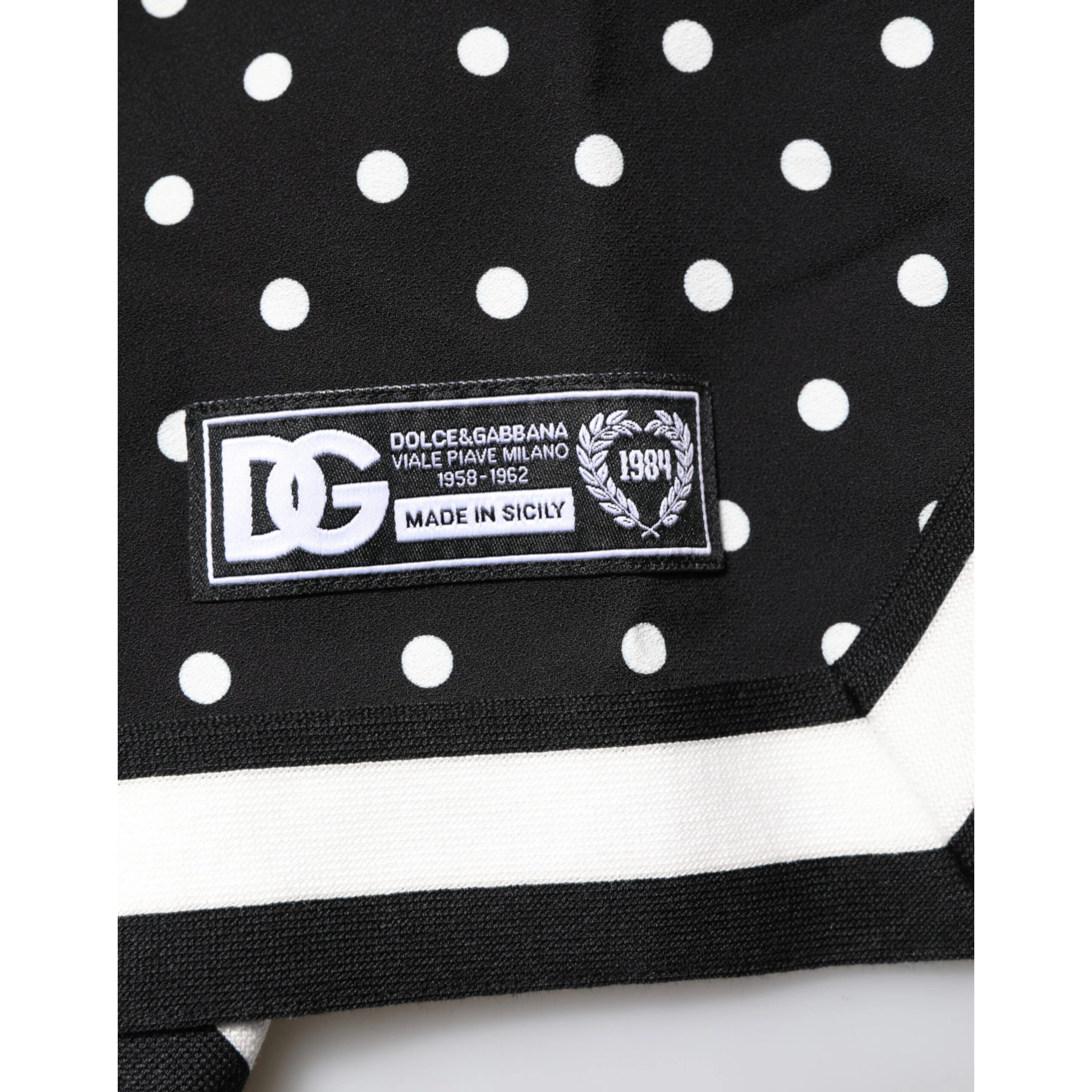Black Polka Dot Short Sleeves Collared Polo T-shirt