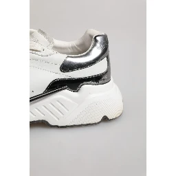 White Daymaster Leather Low Top Sneakers Shoes