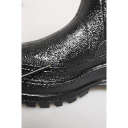 Metallic Black Pull On Rain Boots Shoes