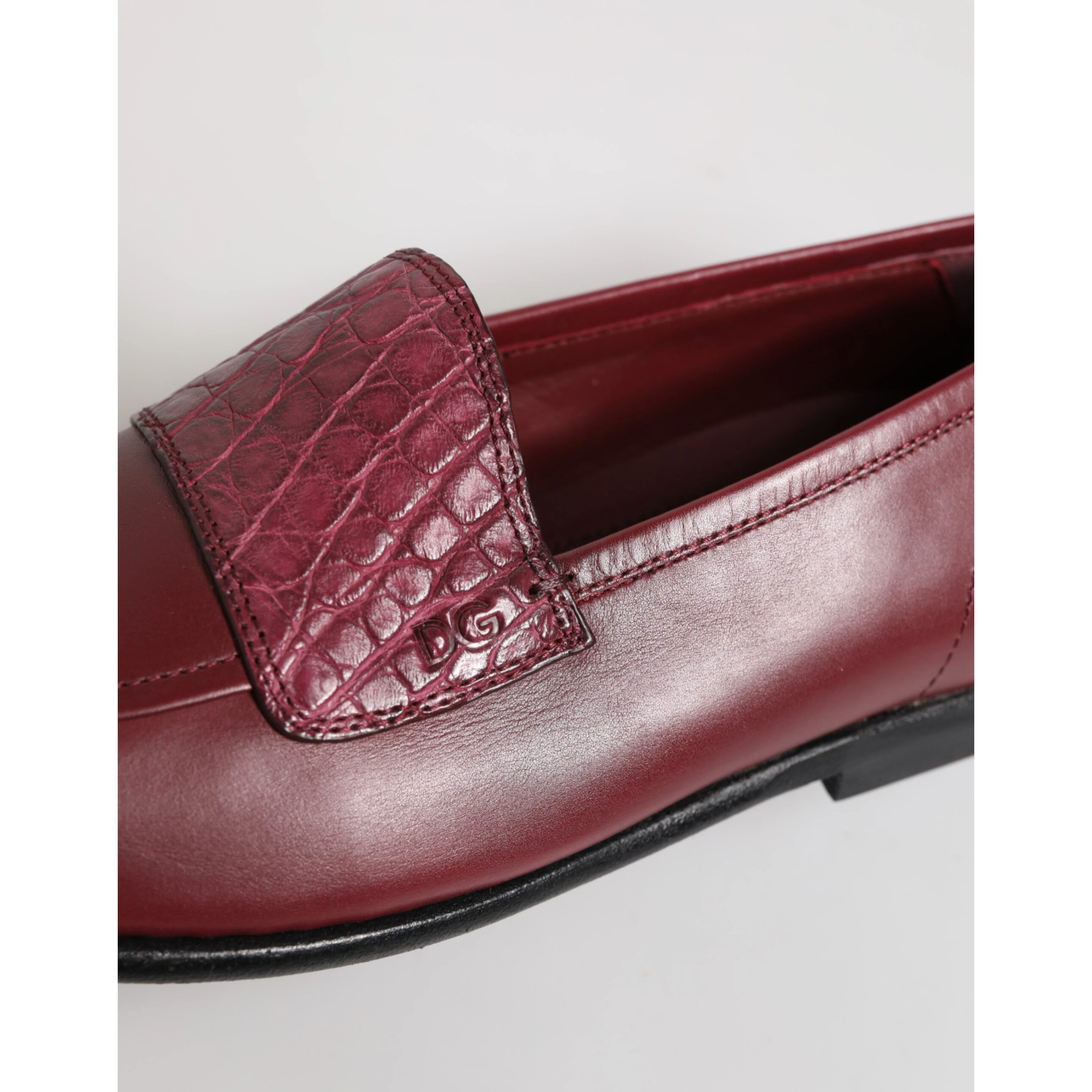 Burgundy Leather Formal Slip On Shoes