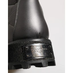 Silver Padded Mid Calf Lace Up Boots Shoes