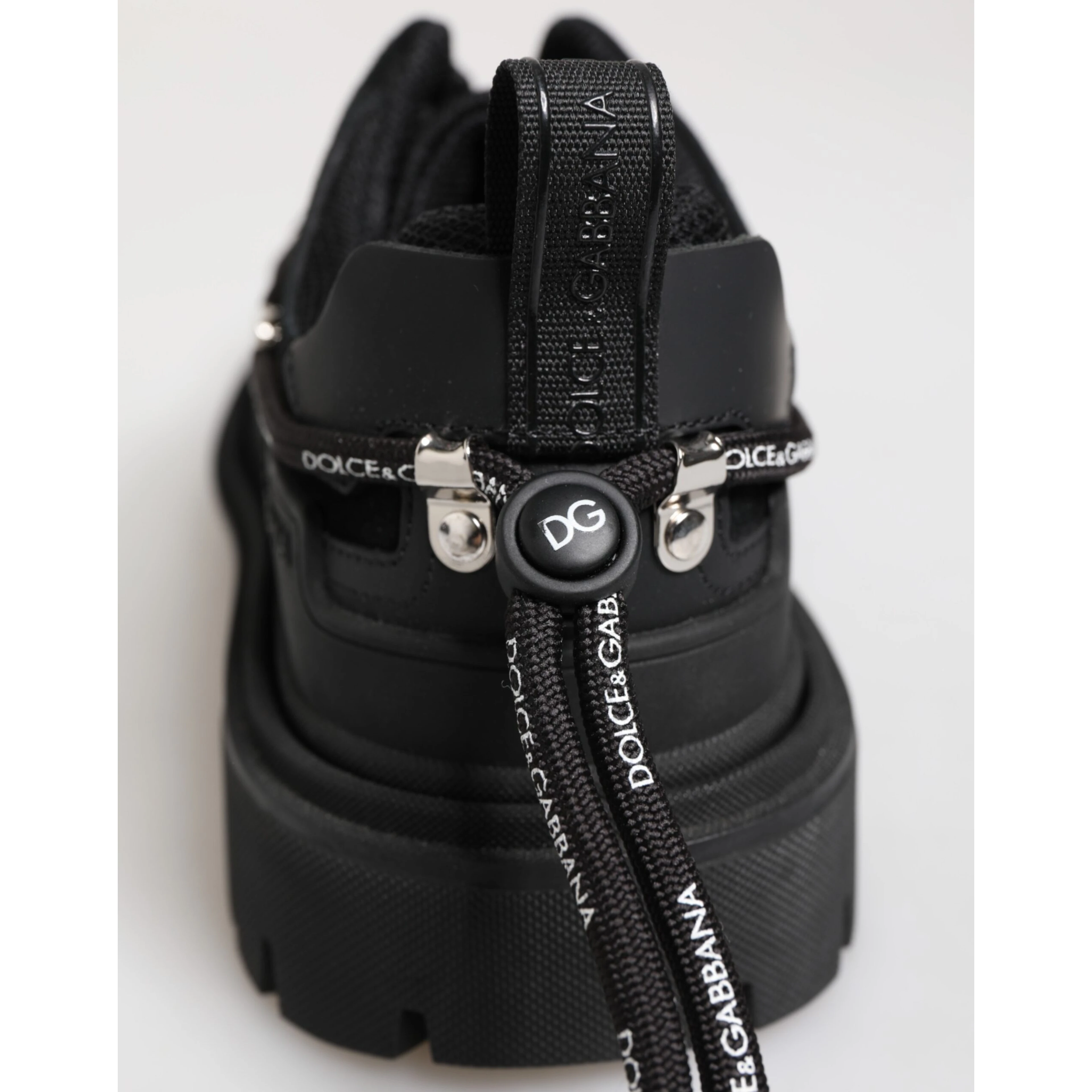 Black Low Top Lace Up Trekking Sneakers Shoes