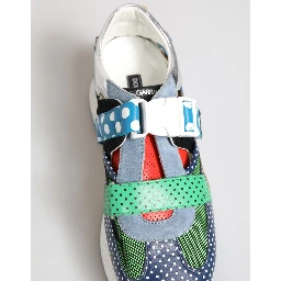 Multicolor Leather Low Top Sneakers Shoes