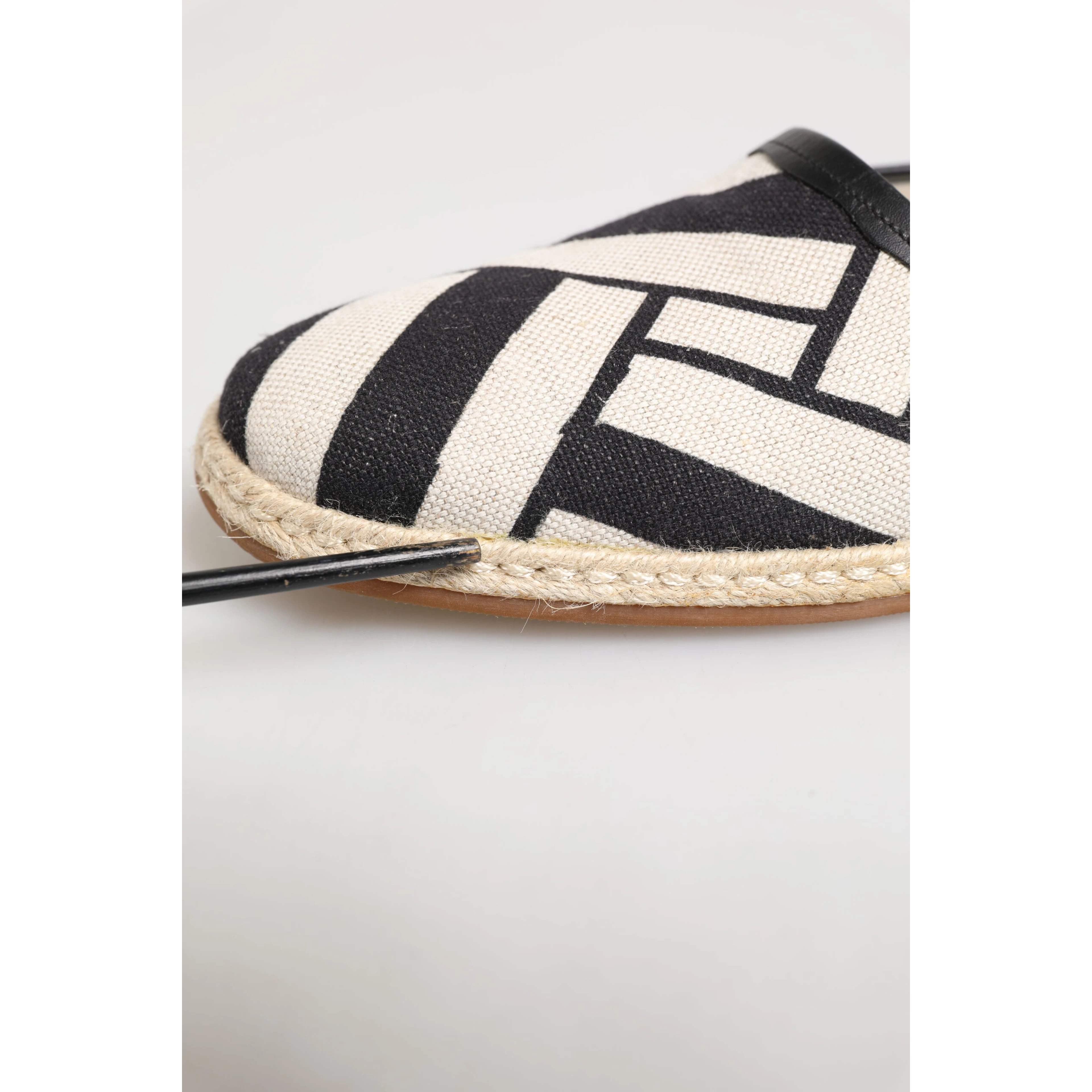 Black White Stripes Flat Espadrille Shoes
