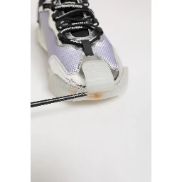 Silver Black Nylon NS1 Low Top Sneakers Shoes