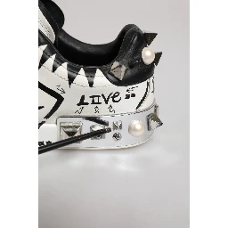 Black White Studded Low Top Sneakers Shoes