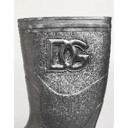 Metallic Silver Pull On Rain Boots Shoes