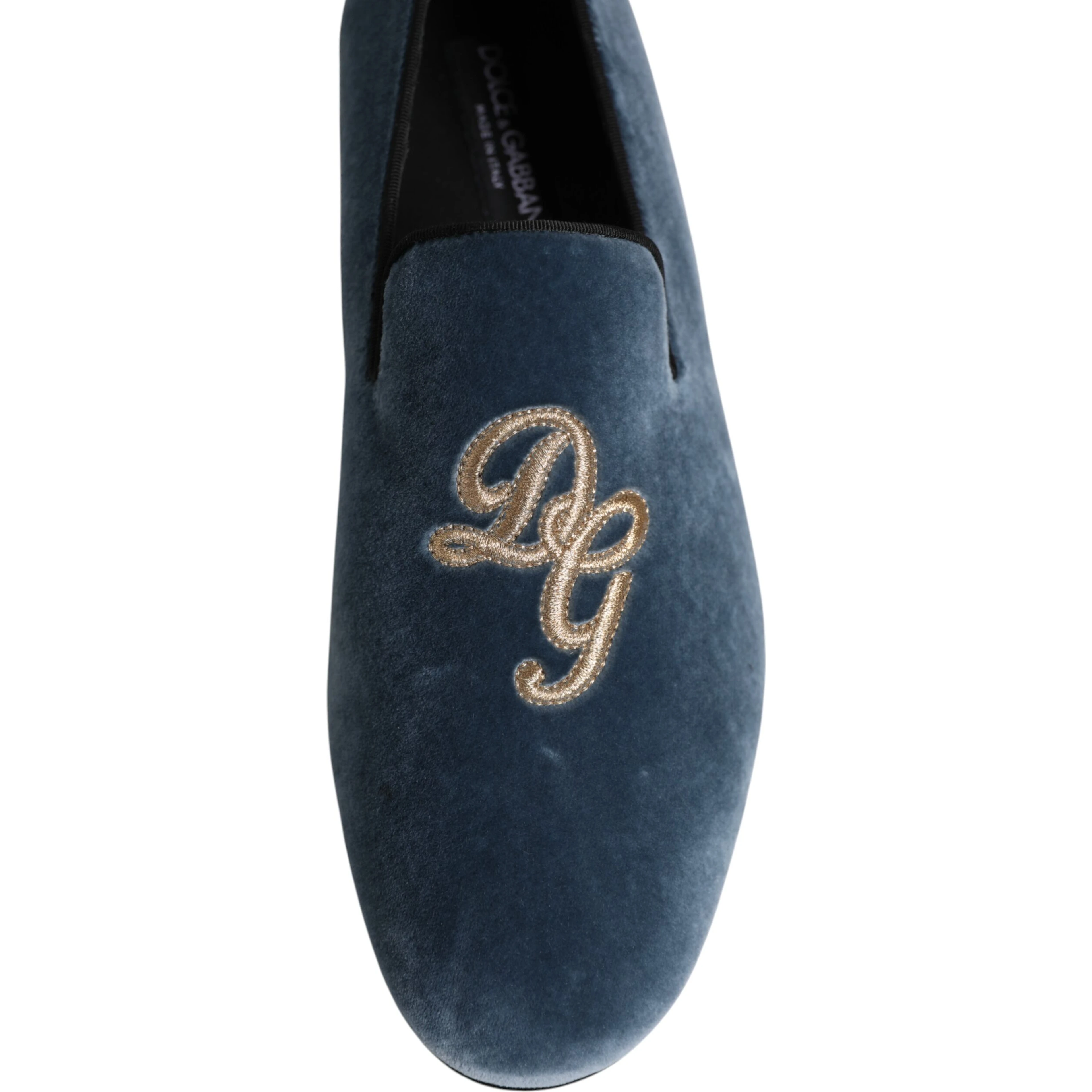 Blue Velvet DG Logo Loafers Formal Shoes