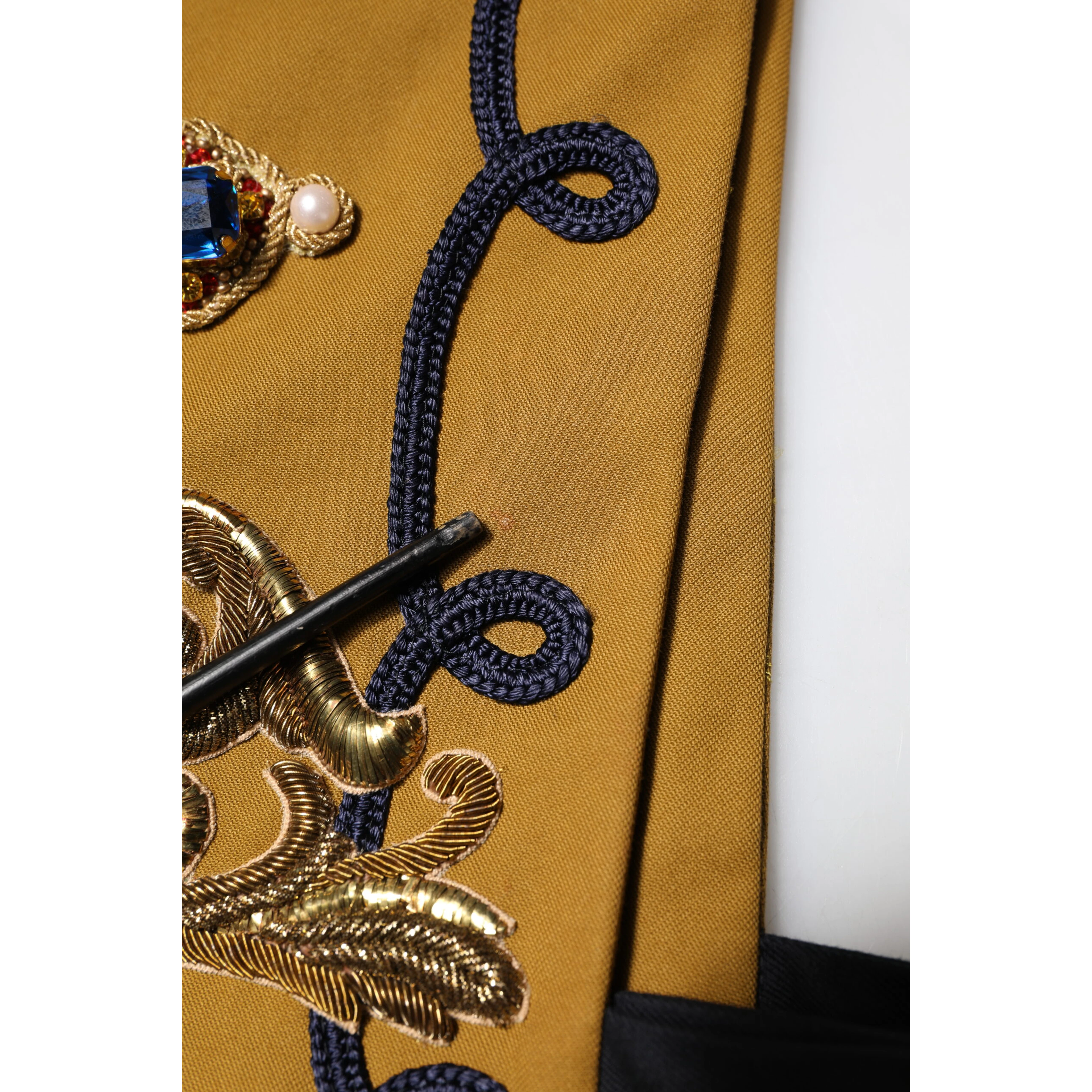 Yellow Crystal Cross Runway Vest Jacket Top