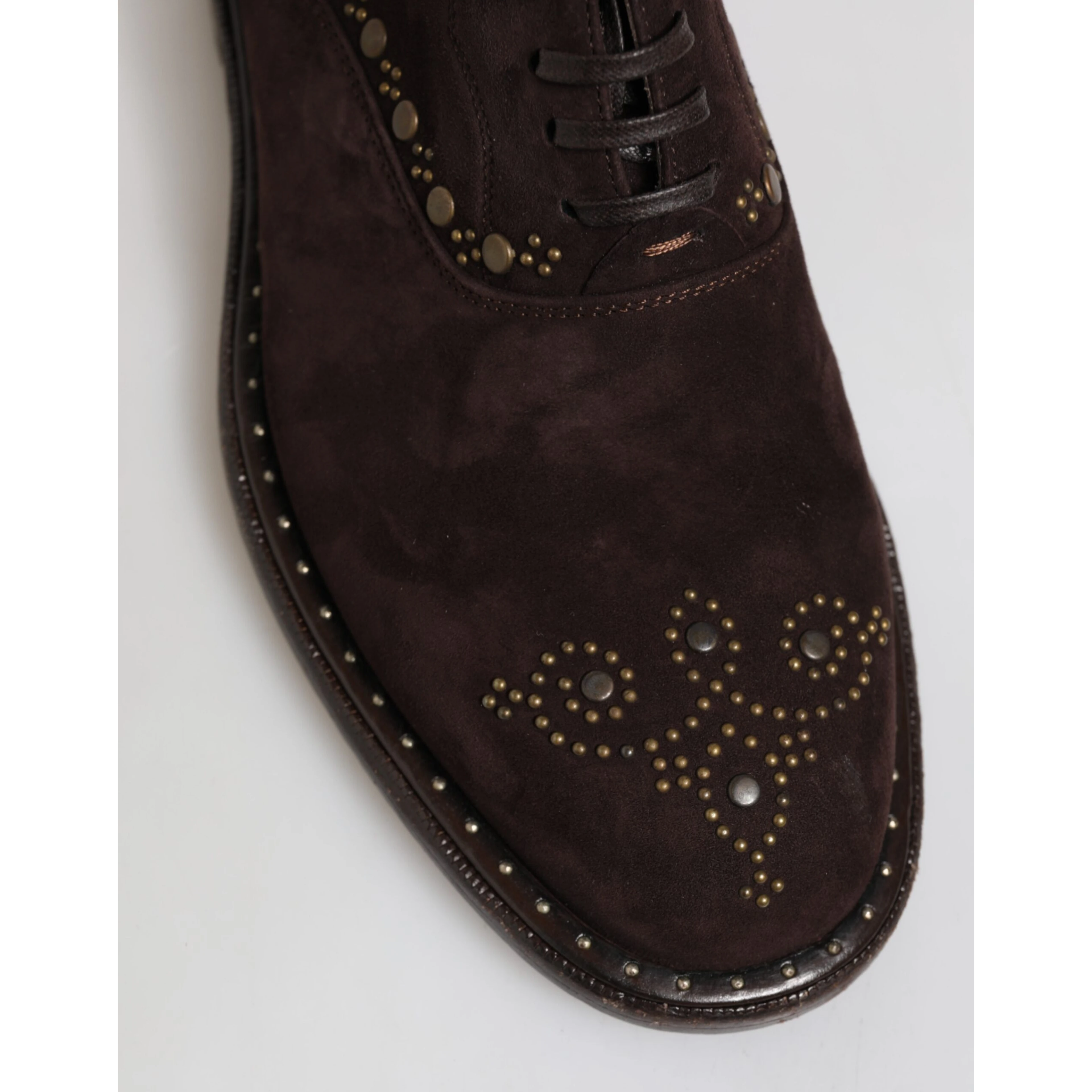 Brown Velvet Lace Up Oxford Dress Shoes