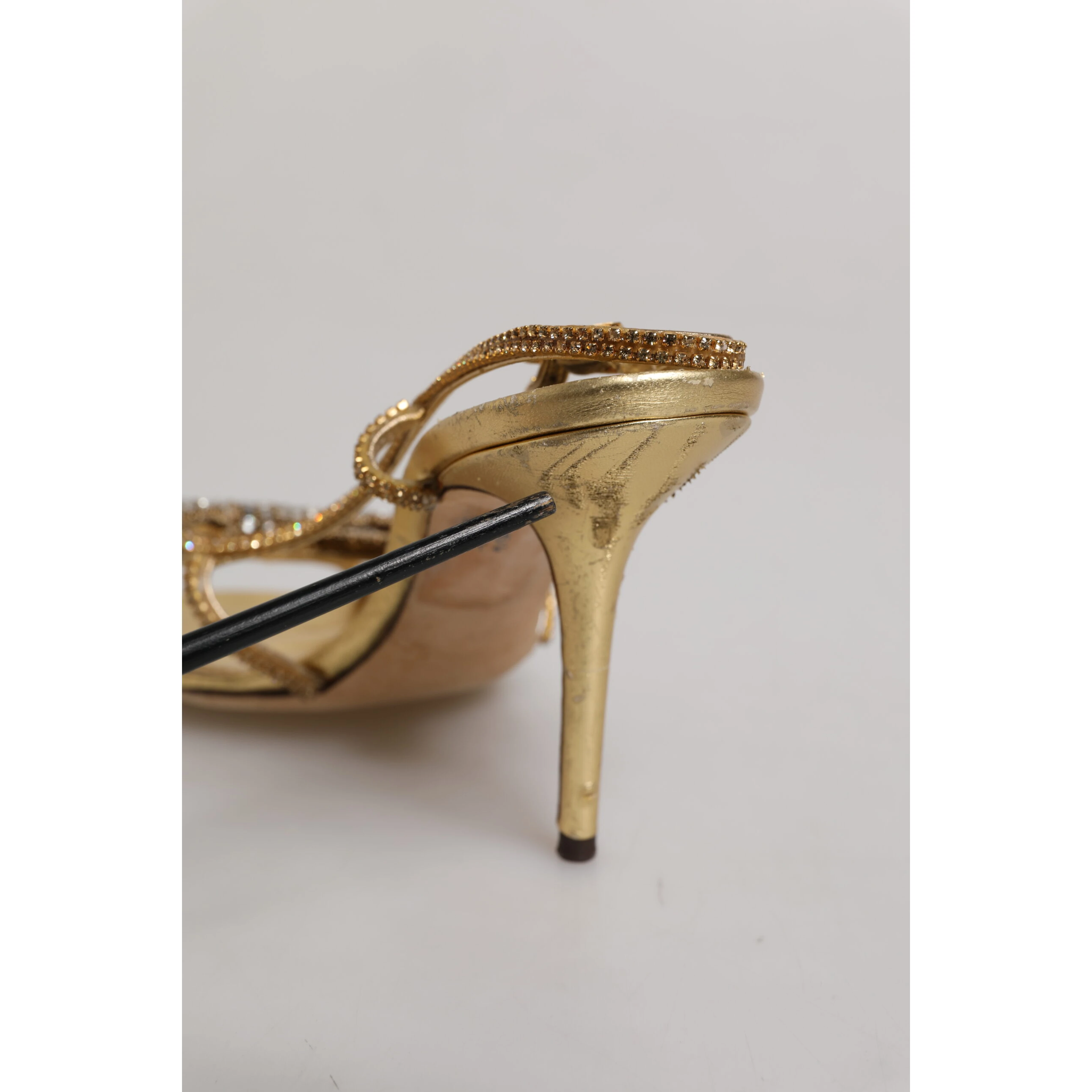 Gold Strass Ankle Strap Heels Sandals Shoes