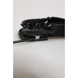 Black Crystal Charmeuse Slingback Shoes