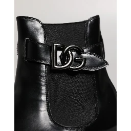 Black Belted DG Logo Men Chelsea Boots Shoes