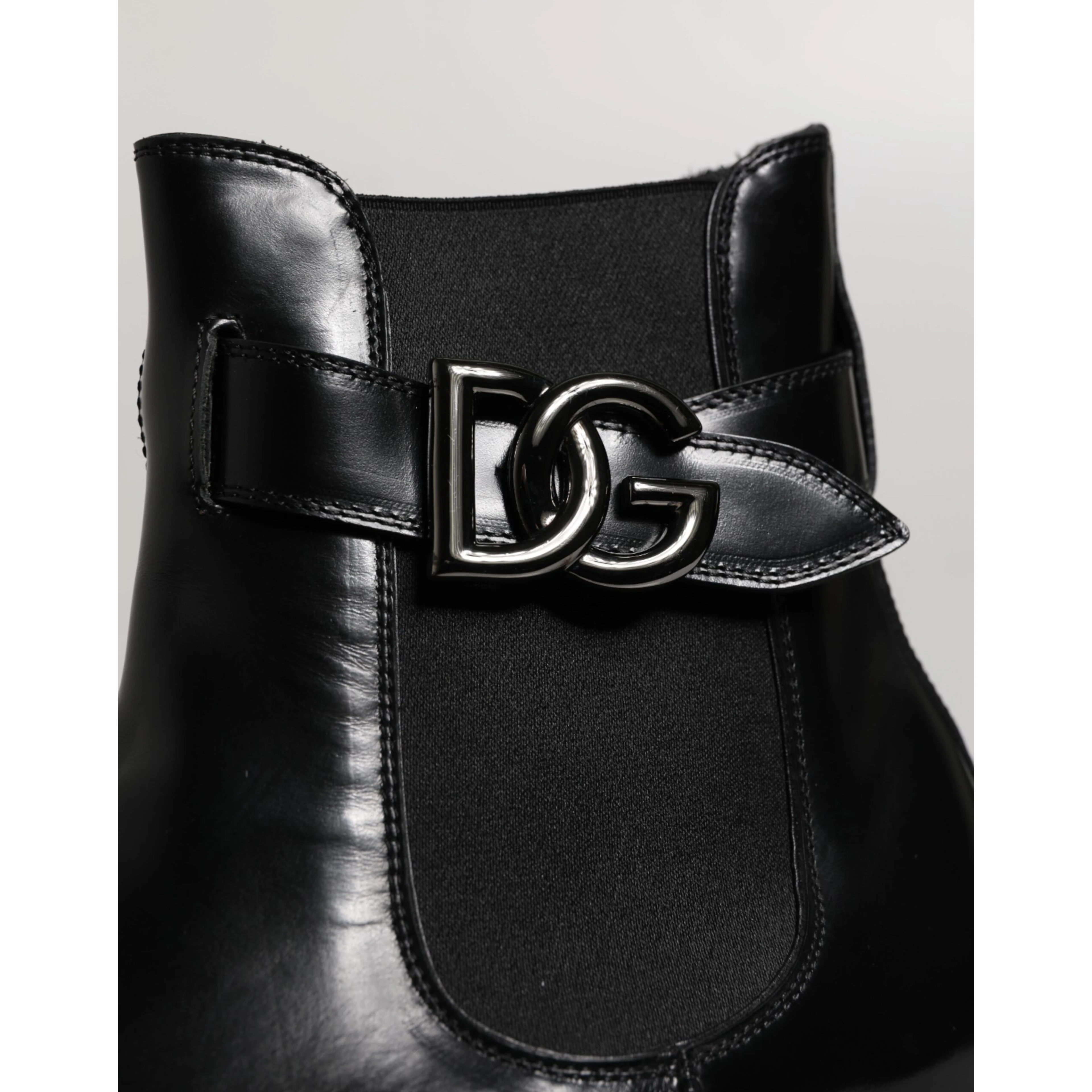 Black Belted DG Logo Men Chelsea Boots Shoes