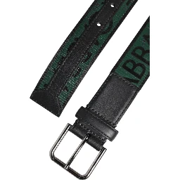 Green Black Polyester DG Logo Buckle Belt