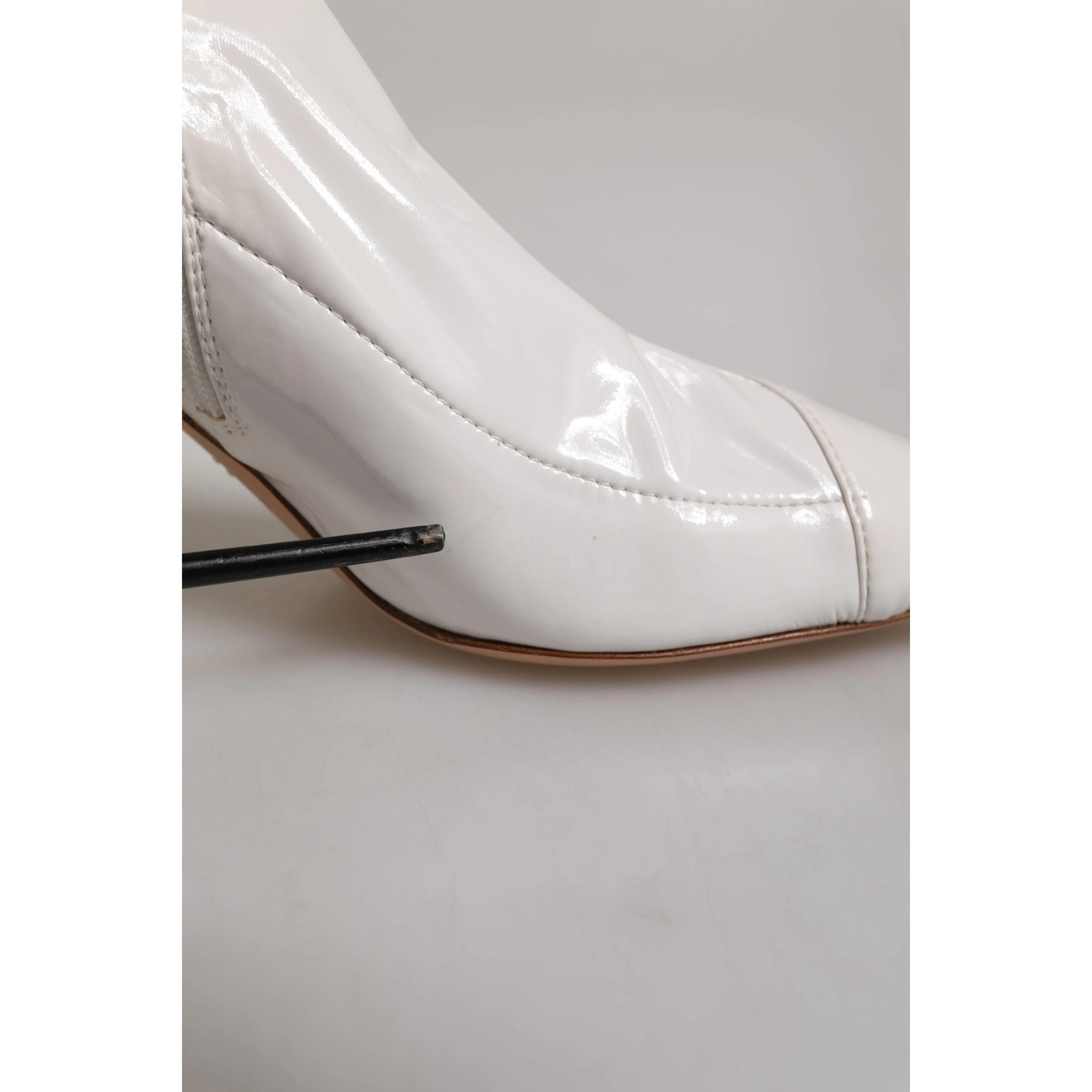 White Stiletto Heels Mid Calf Boots Shoes