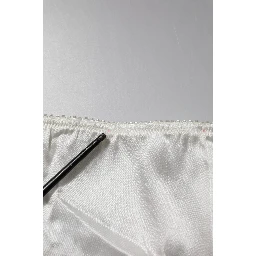 Ivory Silk Tapered High Waist Pants