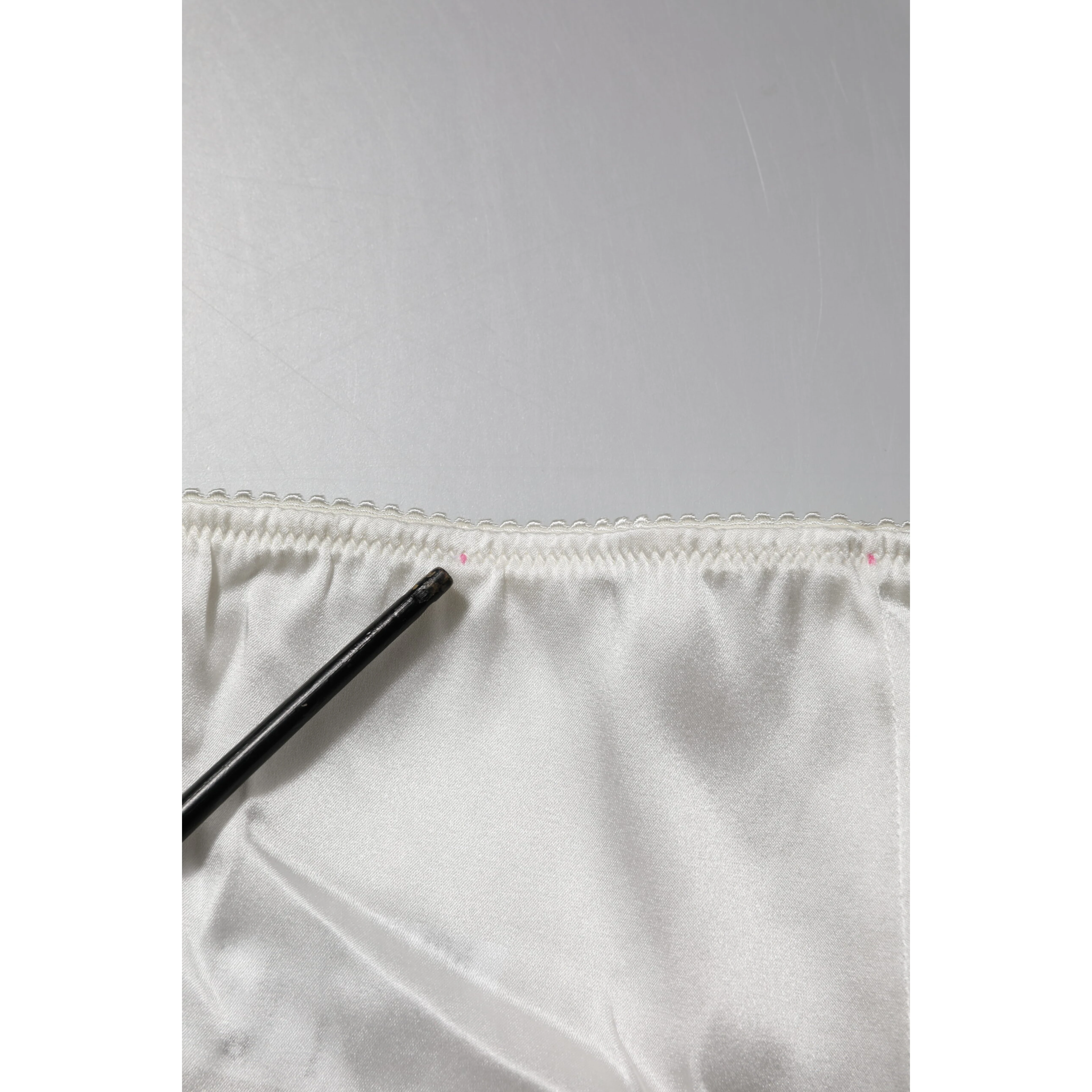 Ivory Silk Tapered High Waist Pants