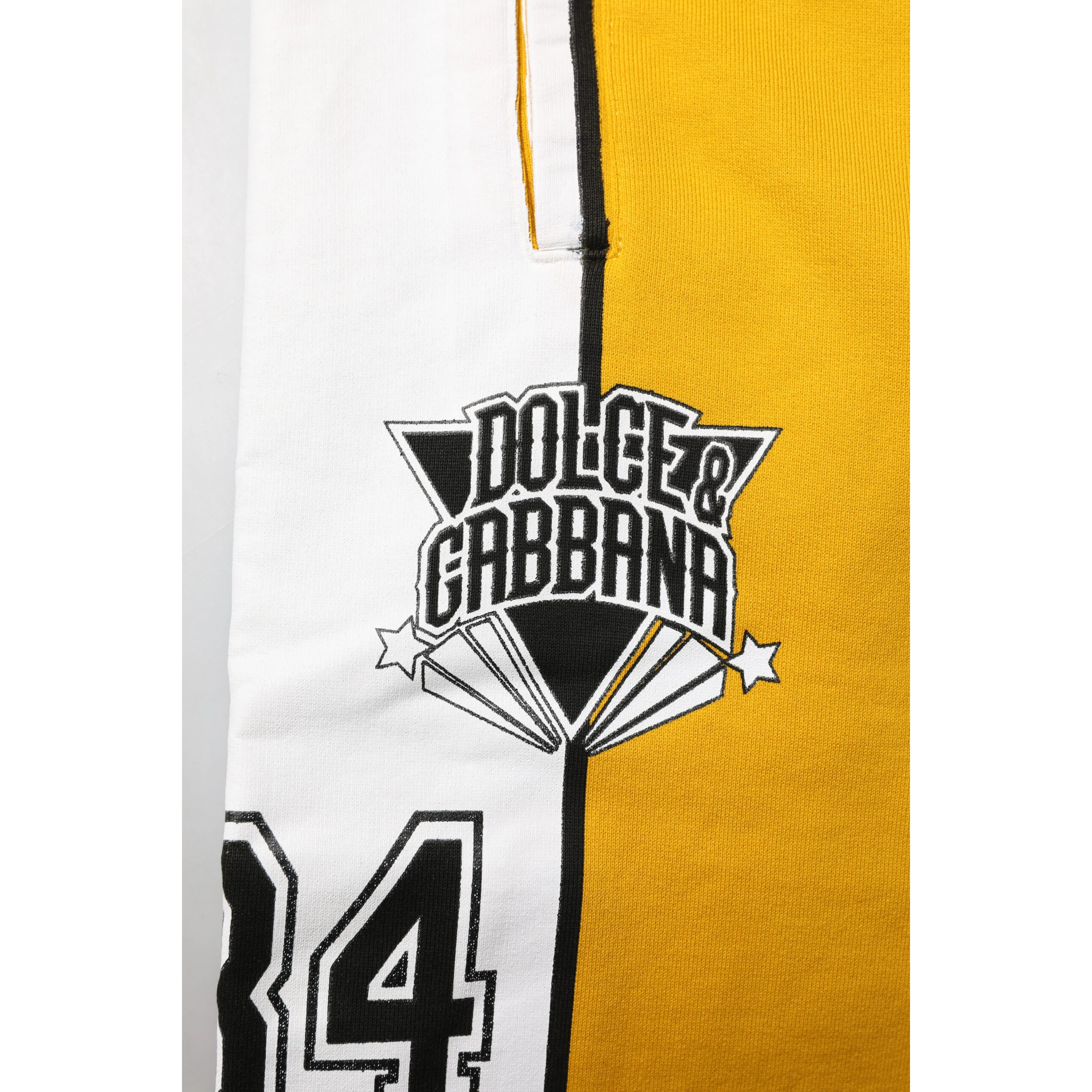 Yellow Cotton Logo Drawstring Jogger Sweatpants Pants