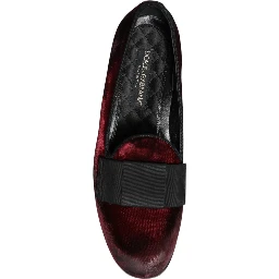 Red Velvet Men Slip On Loafers Dress Shoes