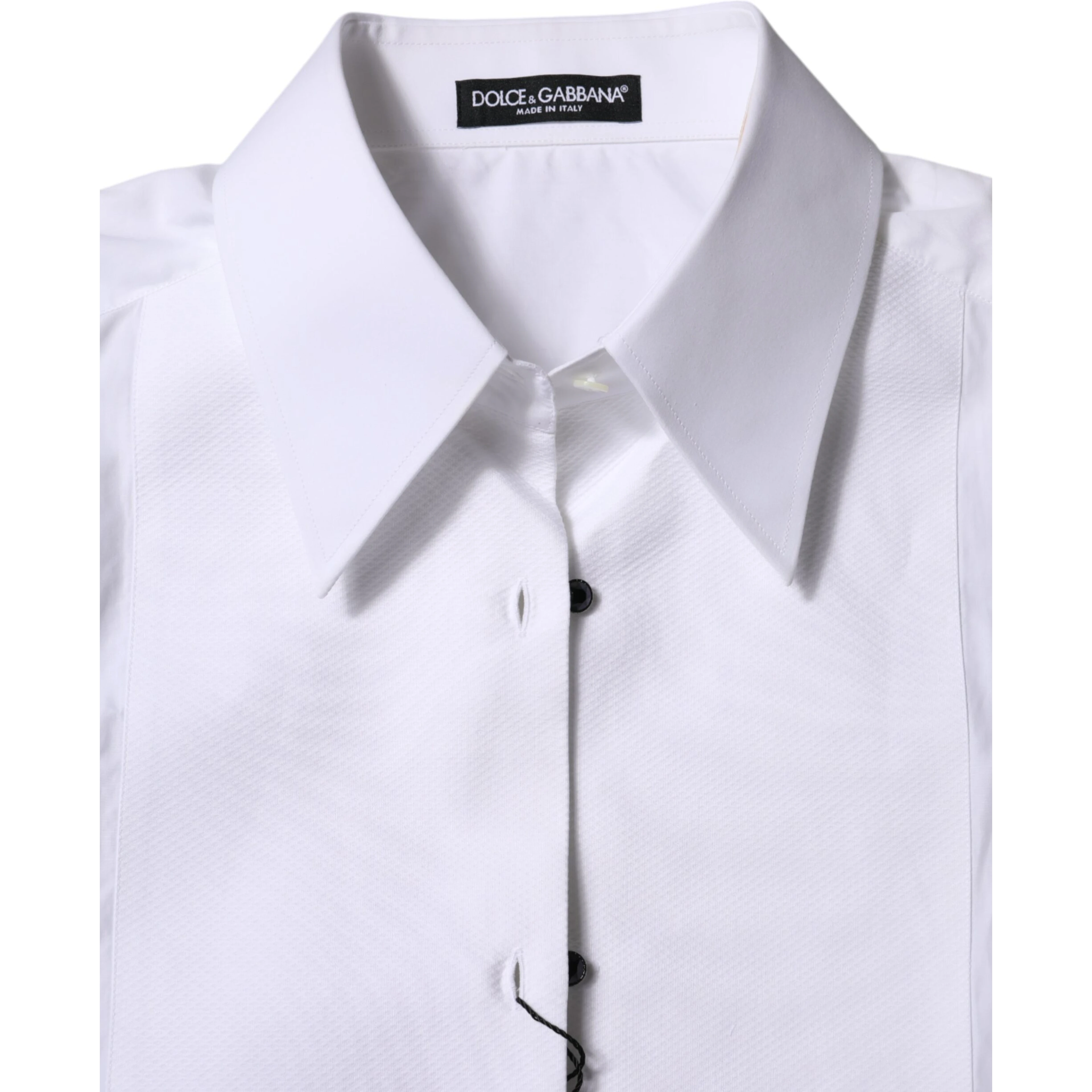 White Cotton Collared Short Sleeves Top