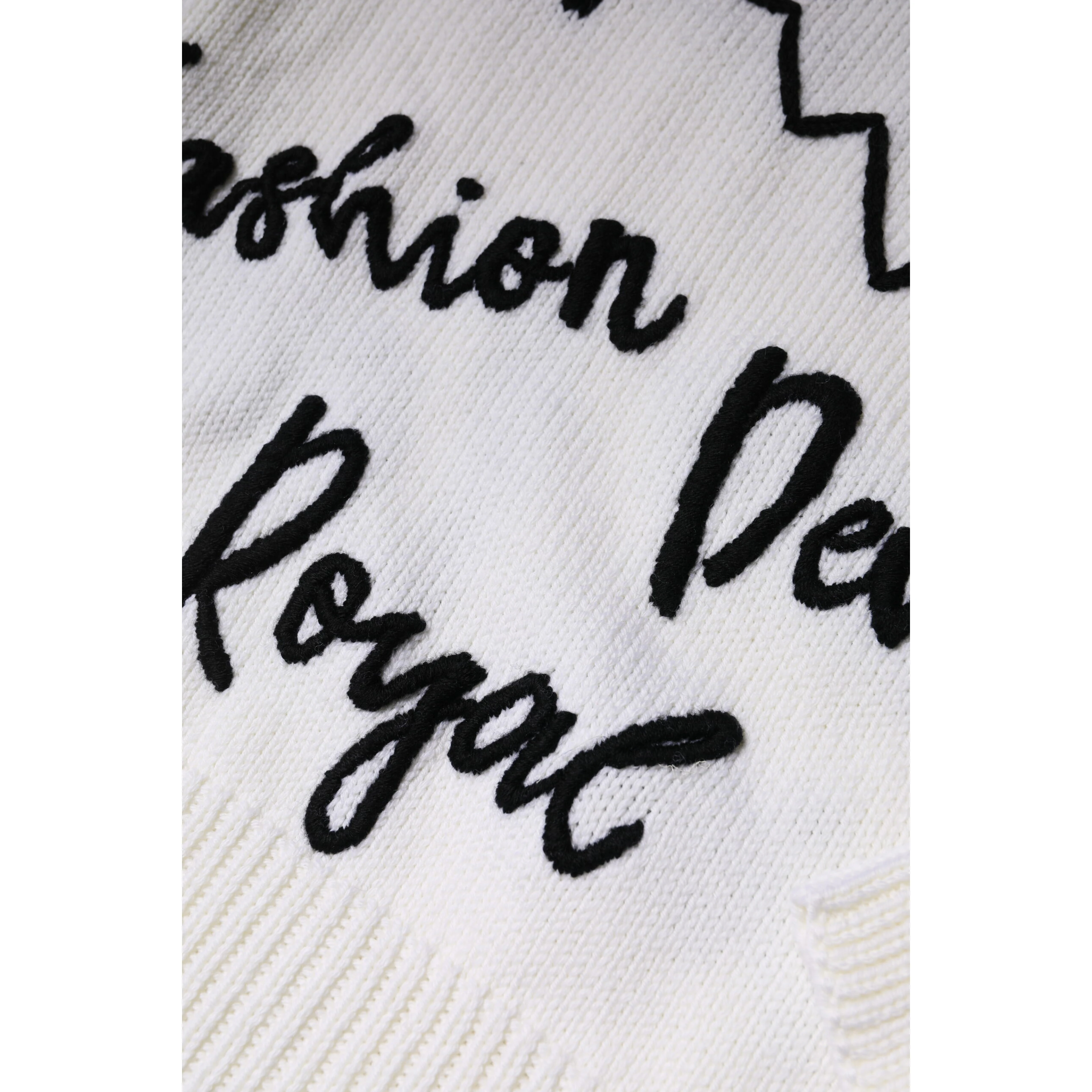 White Wool Knit Crew Neck Pullover Sweater