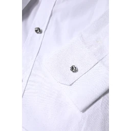 White Rhinestone Embellish Long Sleeves Top