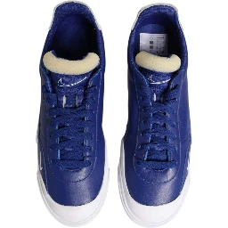 White Blue Lace Up Low Top Drop-Type PRM Sneakers Shoes