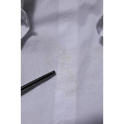White Cotton GOLD Long Sleeves Dress Shirt