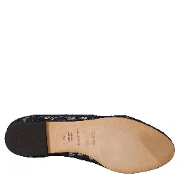 Blue Crystal Loafer Lace Ballet Flats Shoes