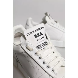 White Miami Leather Low Top Sneakers Shoes