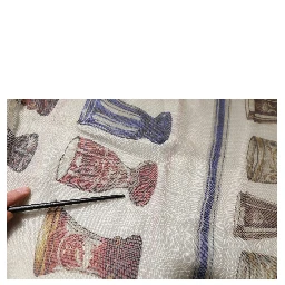 Multicolor Glass Cashmere Foulard Scarf