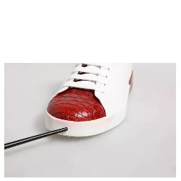White Red Leather Portofino Men Sneaker Shoes